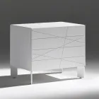 Stolik nocny z 1 szufladą z malowanej płyty wiórowej - Leone Viadurini