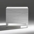 Stolik nocny z 1 szufladą z malowanej płyty wiórowej - Leone Viadurini