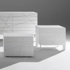 Stolik nocny z 1 szufladą z malowanej płyty wiórowej - Leone Viadurini