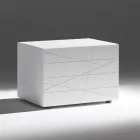 Stolik nocny z 1 szufladą z malowanej płyty wiórowej - Leone Viadurini