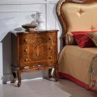 Szafka nocna z 3 szufladami z drewna orzechowego Bassano Made in Italy - Luxury Viadurini