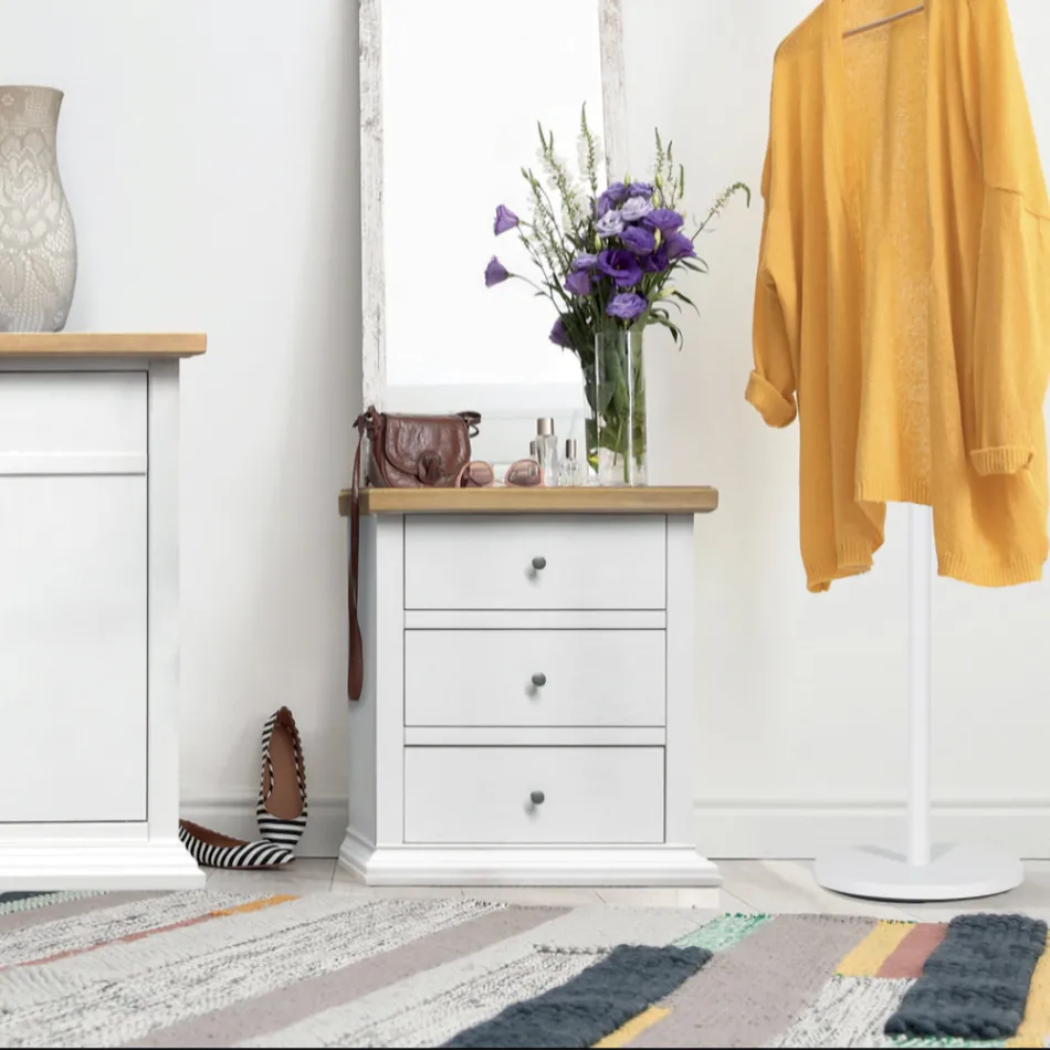 Stolik nocny ze strukturą z fornirowanych cząstek drewna Made in Italy - Thor Viadurini