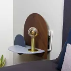 Stolik nocny o nowoczesnym designie składający się z 3 modułowych paneli ze sklejki - Marea Viadurini