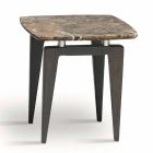 Marmurowy stolik nocny z drewnianą konstrukcją, wysokiej jakości Made in Italy - Raise Viadurini