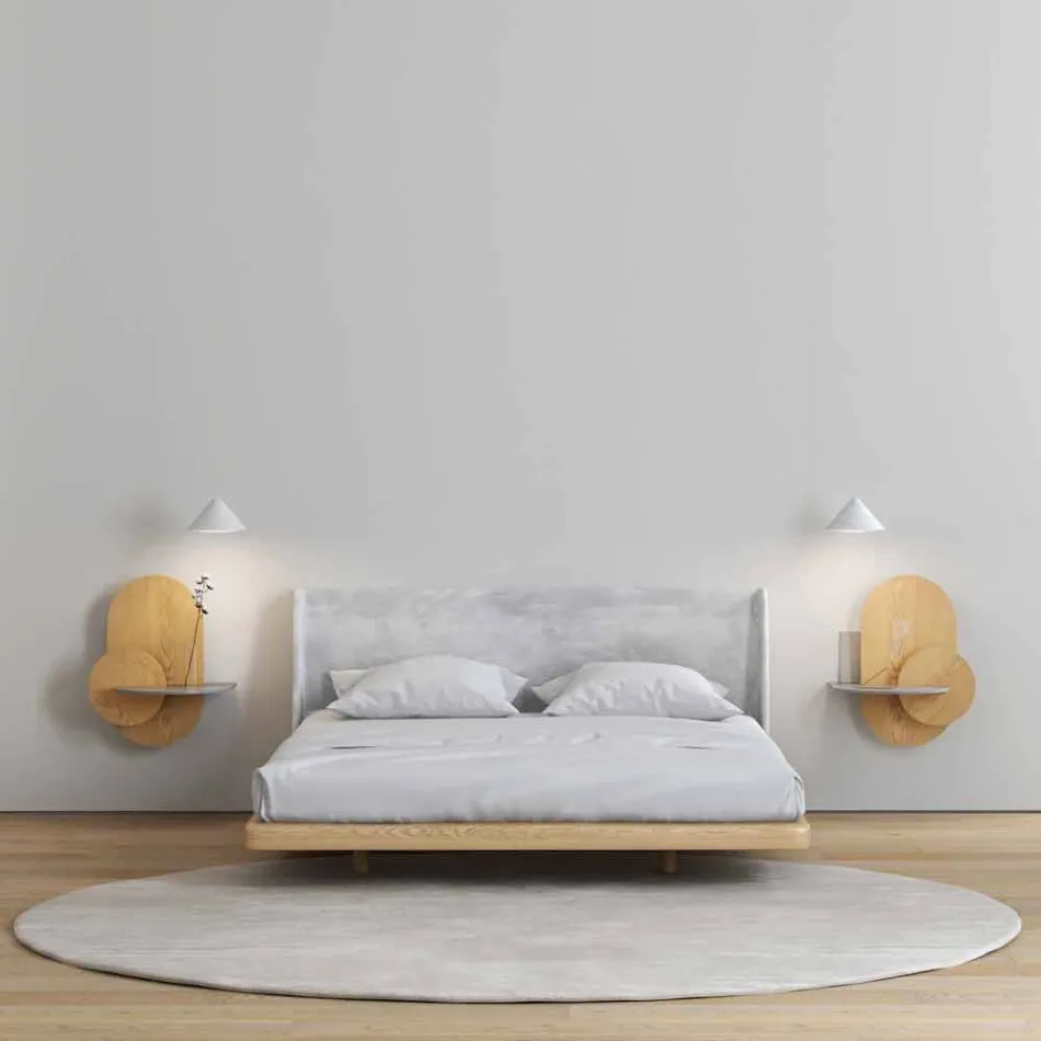 Stolik nocny ze sklejki złożony z 3 modułowych paneli w nowoczesnym stylu - Zita Viadurini