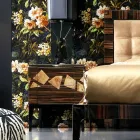 Stolik nocny z drewna orzechowego i hebanowego Grilli Zarafa, design Viadurini