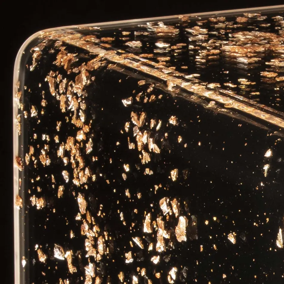 Świecący stolik nocny z kryształu akrylowego i złota, srebra lub miedzi - Gnassi Viadurini