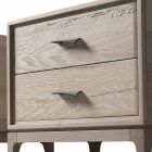 Nowoczesny stolik nocny 2 szuflady z dębu antycznego, L 60 x D 42 cm, Margo Viadurini