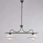 Świetlny dodatek do wystroju ze szkła i metalu, wyprodukowany we Włoszech, o wyjątkowym wyglądzie - Mira Viadurini