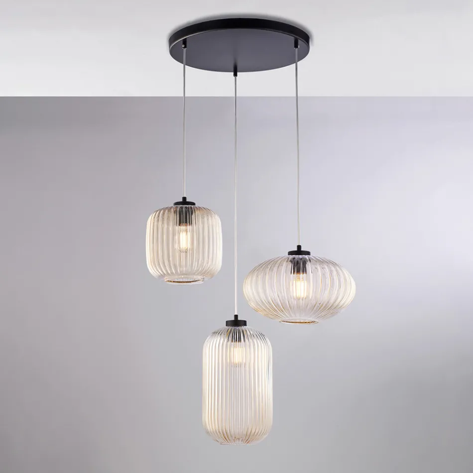 Jasny, designerski dodatek ze szkła i metalu, wyprodukowany we Włoszech, o stylowym wyglądzie - Tucana Viadurini