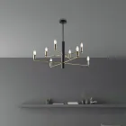 Świetlny dodatek do wystroju ze szkła i metalu, wyprodukowany we Włoszech, o stylowym wyglądzie - Ursa Viadurini