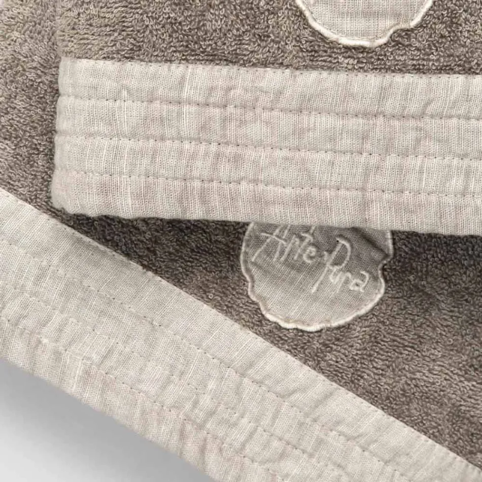 Kompletny zestaw ręczników do twarzy i ręczników dla gości z mieszanki frotte i lnu – Kilim Viadurini