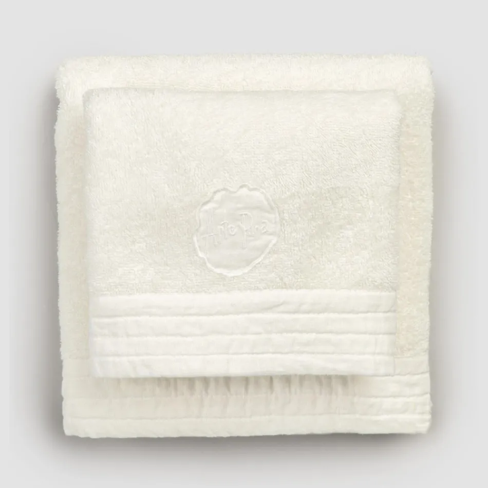 Kompletny zestaw ręczników do twarzy i ręczników dla gości z mieszanki frotte i lnu – Kilim Viadurini