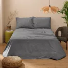 Kompletne łóżko dwuosobowe z czystej bawełny, barwionej i cieniowanej - Delikatność Viadurini