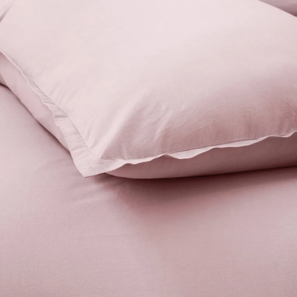 Kompletne łóżko dwuosobowe z czystej bawełny, barwionej i cieniowanej - Delikatność Viadurini