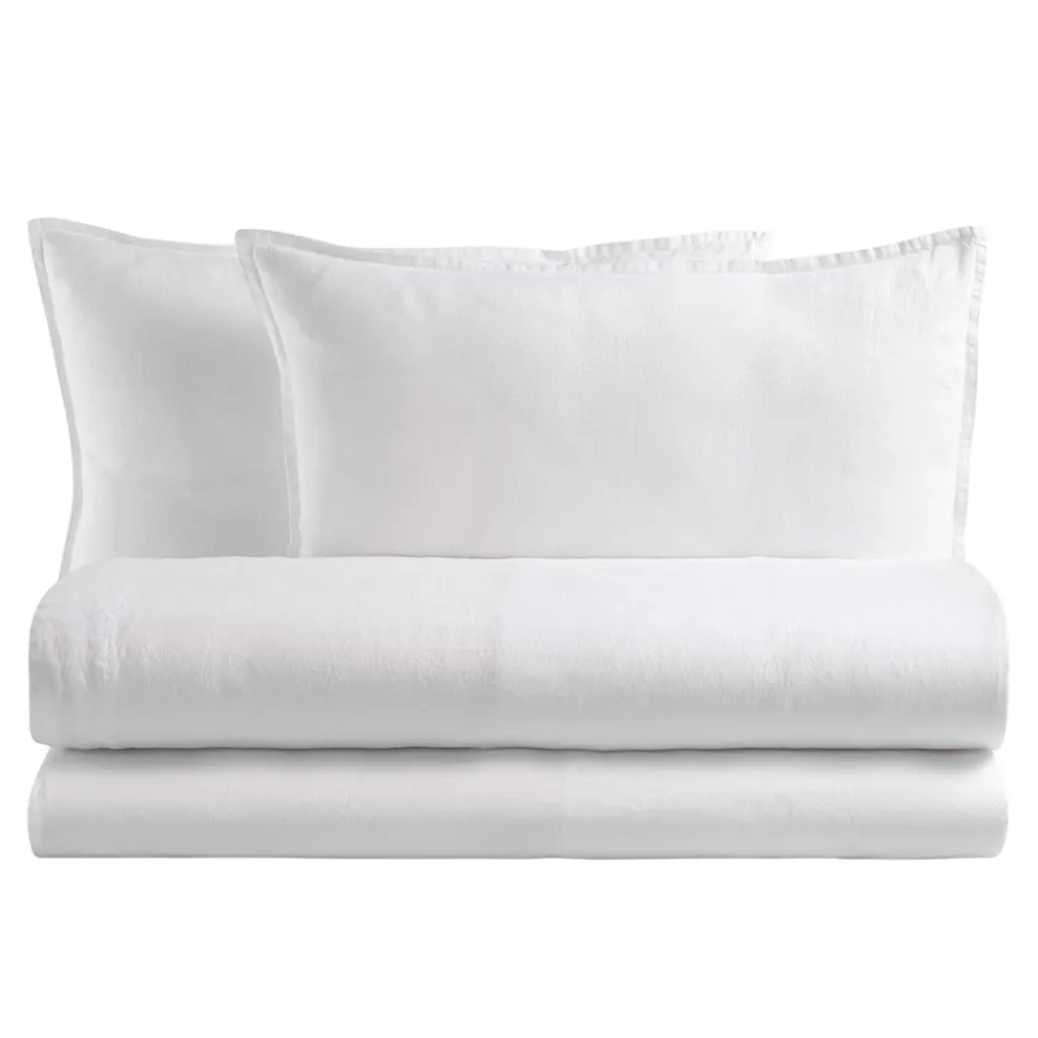 Kompletne łóżko podwójne z czystej bawełny, barwionej i cieniowanej - Delikatność Viadurini