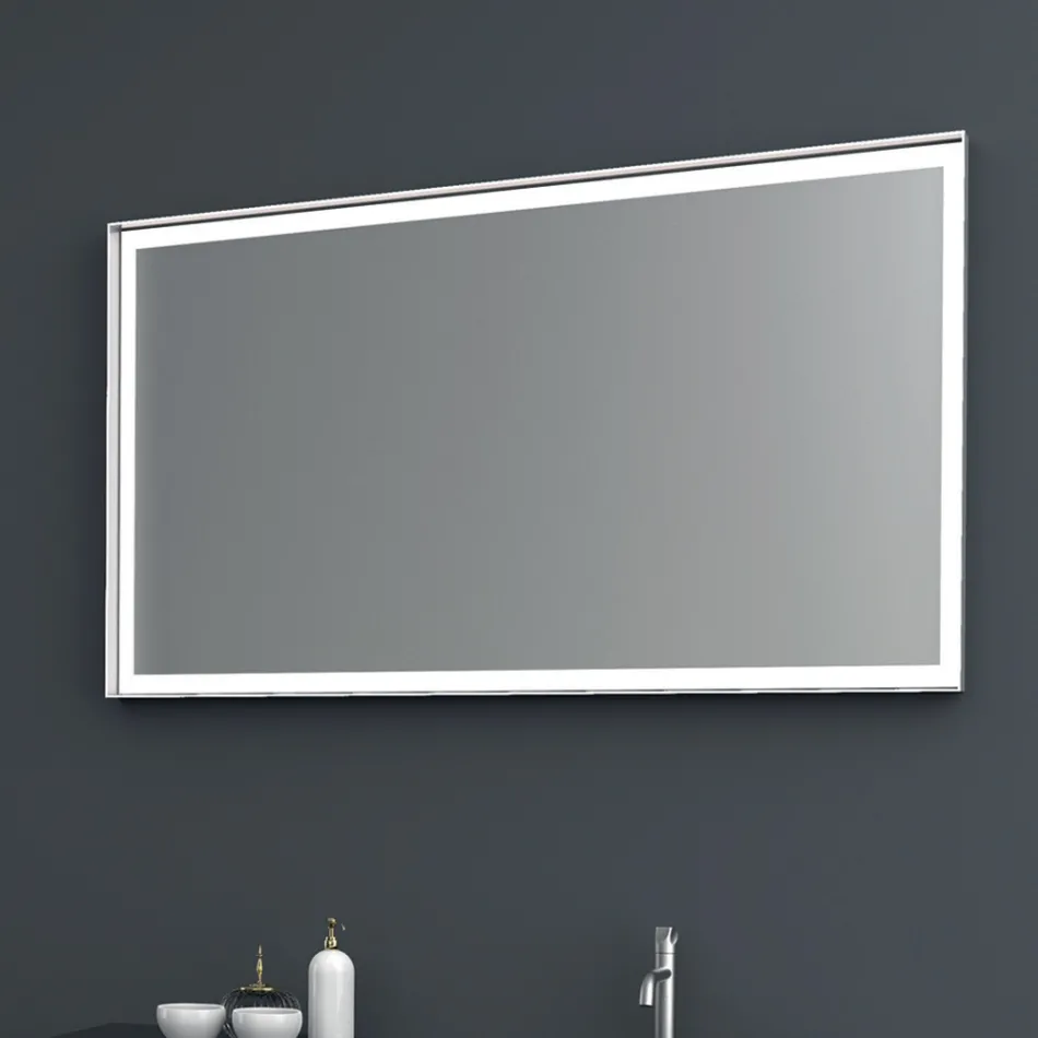 Kompozycja 2 Zawieszone meble łazienkowe w lakierze platynowym Mdf 120 cm - Renga Viadurini