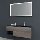 Kompozycja 2 Zawieszone meble łazienkowe w lakierze platynowym Mdf 120 cm - Renga Viadurini