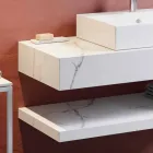 Kompozycja 3 Zawieszone meble łazienkowe z kamionki porcelanowej 4 Wykończenia - Rambina Viadurini