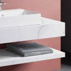 Kompozycja 3 Zawieszone meble łazienkowe z kamionki porcelanowej 4 Wykończenia - Rambina Viadurini