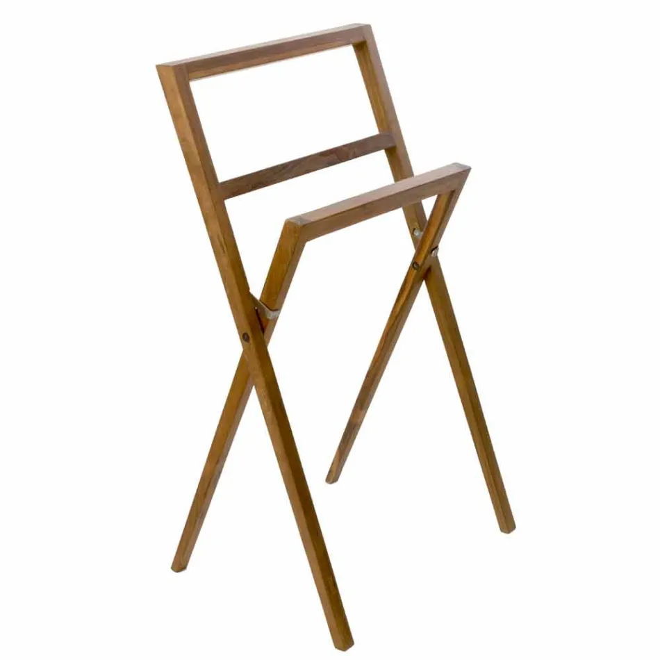 Kompozycja 4 Meble łazienkowe z drewna tekowego i chromowanej stali - Beatles Viadurini