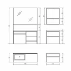 Kompozycja 5 Wolnostojące meble łazienkowe z metalu i Ecolegno Made in Italy - Cizco Viadurini