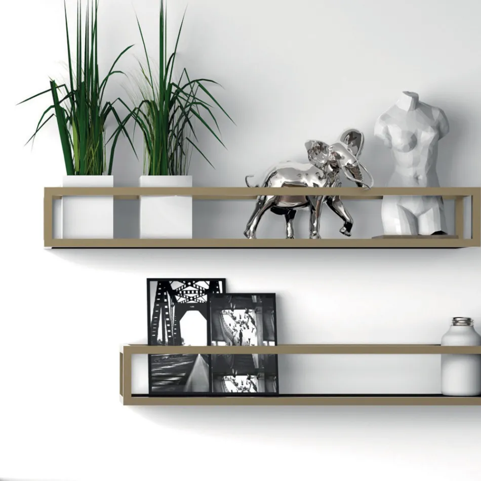 Kompozycja 5 Wolnostojące meble łazienkowe z metalu, Ecolegno i luksusowej kamionki - Cizco Viadurini