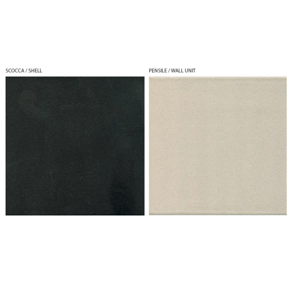 Nowoczesna kompozycja ścienna do salonu z płyty MDF Made in Italy - Linn Viadurini