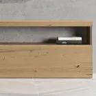 Nowoczesna kompozycja ścienna z tkanego dębu nordyckiego i żelaznego wykończenia - Siri Viadurini