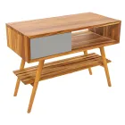 Szara kompozycja mebli łazienkowych z lustrem i szafką naziemną - Sylviane Viadurini