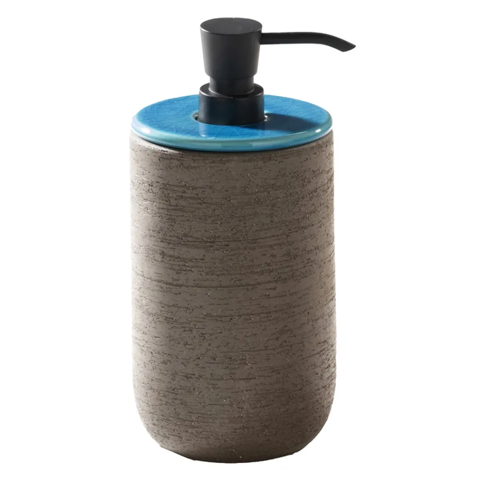 Kompozycja mebli łazienkowych wraz z akcesoriami z niebieskimi detalami - Carolie Viadurini