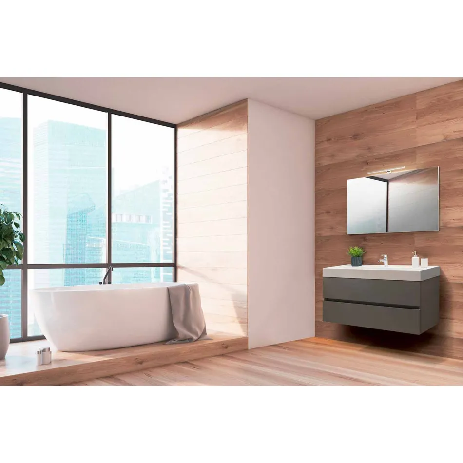 Zawieszona kompozycja łazienkowa w kolorze Fenix Grey - Becky Viadurini