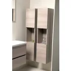 Zawieszona kompozycja mebli łazienkowych w melaminie dębowej - Becky Viadurini