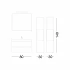 Zawieszona kompozycja mebli łazienkowych w melaminie dębowej - Becky Viadurini