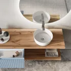 Kompozycja łazienkowa z lustrem Tiffany Blue i Oak Made in Italy - Ermes Viadurini