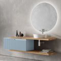 Kompozycja łazienkowa z lustrem Tiffany Blue i Oak Made in Italy - Ermes