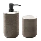 Biała kompozycja łazienkowa z akcesoriami odpornymi na zarysowania i lustrem - Patryk Viadurini