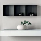 Kompozycja łazienkowa składająca się z półki z umywalką, szafek ściennych i lustra - Velaria Viadurini