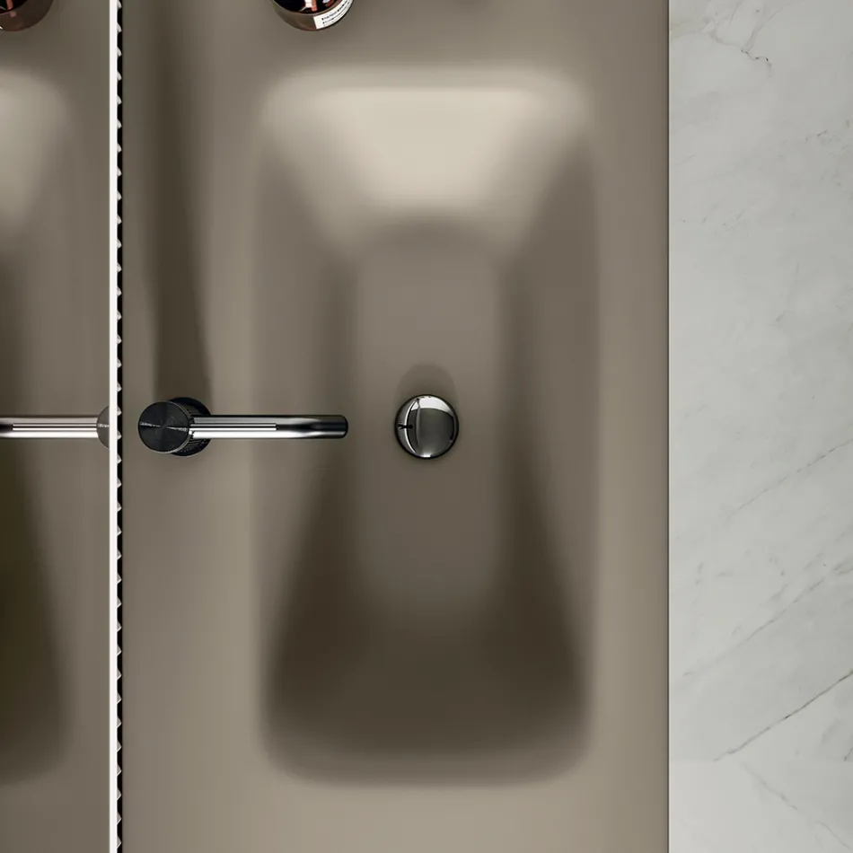 Zestaw łazienkowy z podstawą, 2 szufladami i 1 drzwiami - Titan Viadurini