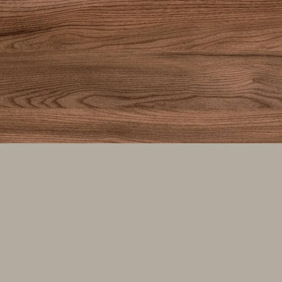 Kompozycja łazienkowa z 1 szufladą, 2 dębowymi półkami, umywalką i lustrem - Titan Viadurini