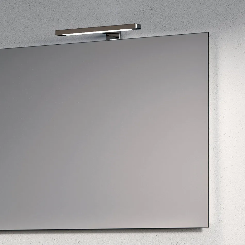 Kompozycja łazienkowa z 1 białą szufladą, lustrem i półką HPL Marquina - Velaria Viadurini