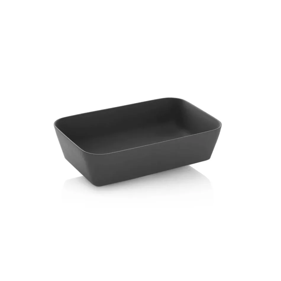 Kompozycja łazienkowa z 1 szufladą, antracytową umywalką z żywicy i lustrem - Titan Viadurini