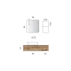 Kompozycja łazienkowa z 2 dębowymi szufladami, ceramiczną umywalką i lustrem - Titan Viadurini