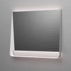 Kompozycja łazienkowa z 2 szufladami, białą umywalką, lustrem i szafką ścienną - Elios Viadurini