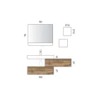 Kompozycja łazienkowa z 2 szufladami, białą umywalką, lustrem i szafką ścienną - Elios Viadurini