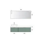 Kompozycja łazienkowa z 2 szufladami, ceramiczną umywalką Calacatta i lustrem - Orione Viadurini