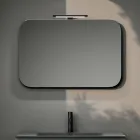 Kompozycja łazienkowa z 2 szufladami, szarą szklaną umywalką i lustrem - Elios Viadurini