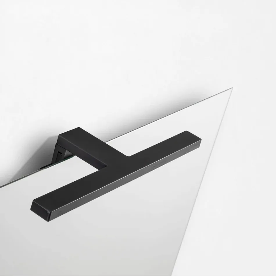 Kompozycja łazienkowa z 2 szufladami, szarą szklaną umywalką i lustrem - Elios Viadurini