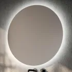 Kompozycja łazienkowa z 2 szufladami, lustrem i białą umywalką z żywicy - Magnolia Viadurini