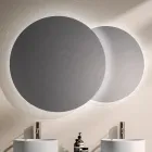 Kompozycja łazienkowa z 4 szufladami w kolorze dębu Rio, lustrem i umywalką - Velaria Viadurini